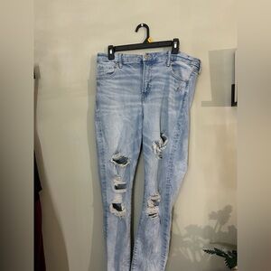 American Eagle Outfitters Light Blue Ripped Skinny Jeans